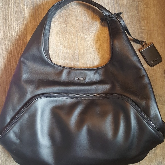 Dkny Bags New Black Dkny Large Genuine Leather Hobo Bag Poshmark